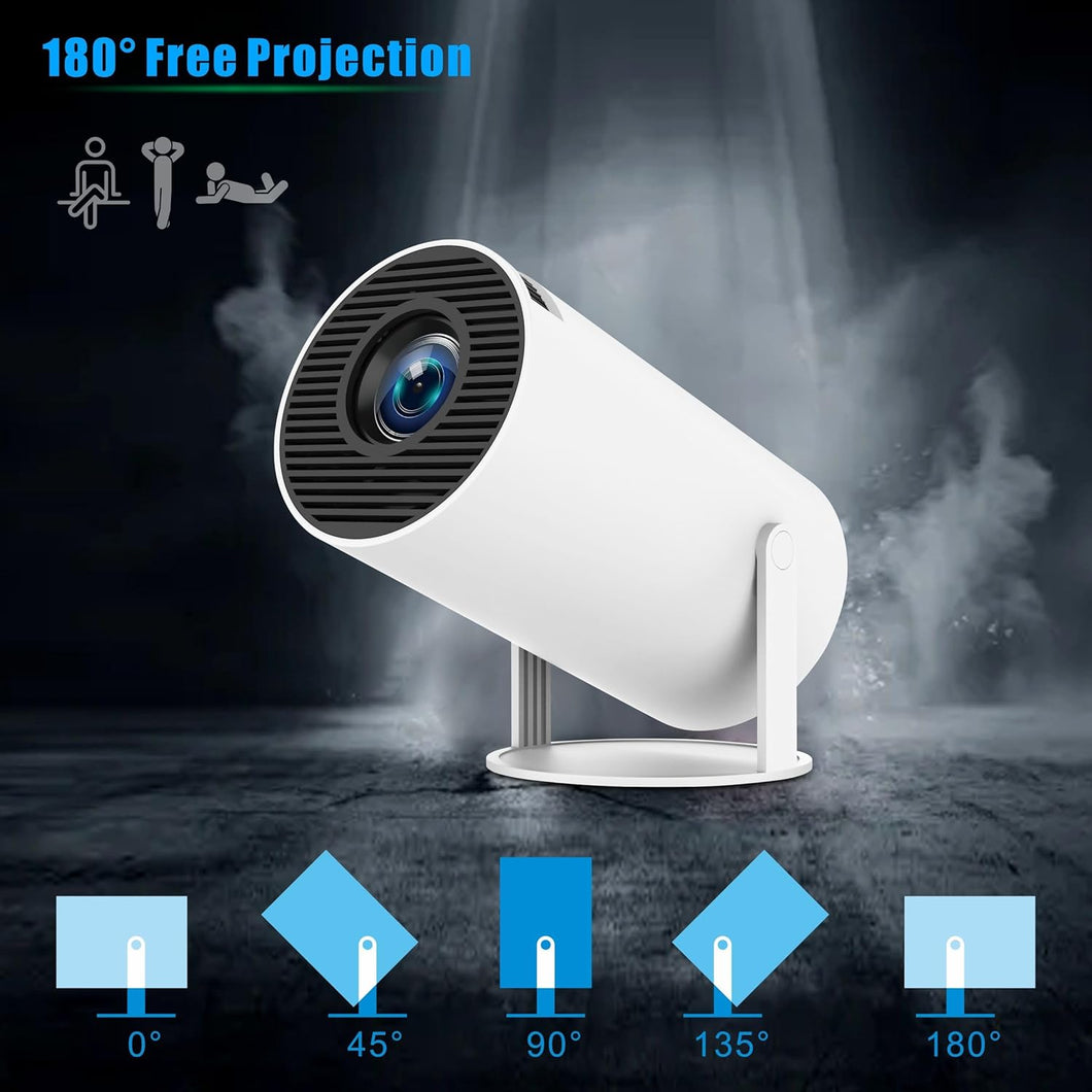 ANSHUN Mini Projector 4K+, Portable Projector 4K, Smart Projector Compatible With Android/TV Stick/HDMI/USB/Audio/TF, Mini Projector 4k Ultra HD WiFi6 Bluetooth, Home Cinem, Android 13.0