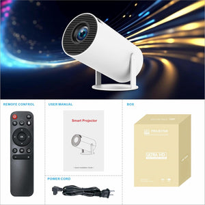 ANSHUN Mini Projector 4K+, Portable Projector 4K, Smart Projector Compatible With Android/TV Stick/HDMI/USB/Audio/TF, Mini Projector 4k Ultra HD WiFi6 Bluetooth, Home Cinem, Android 13.0
